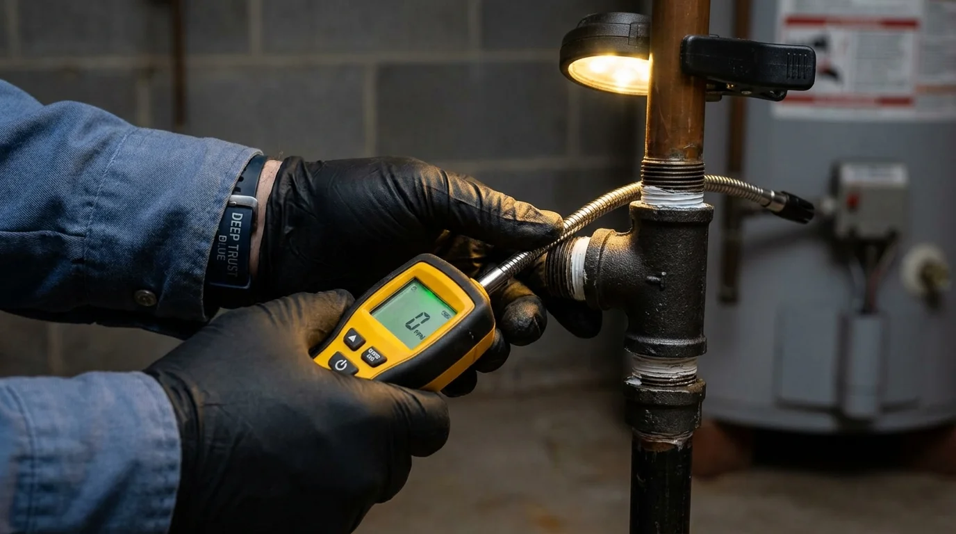 Gas leak detection with electronic sniffer by Johns Plumbing LLC in Ely