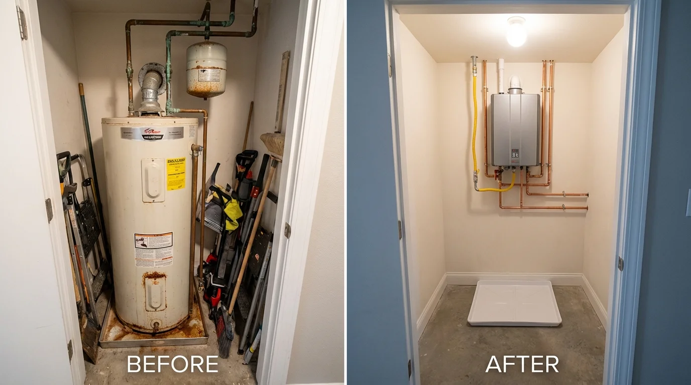 Tank water heater versus wall-mounted tankless unit comparison for Ely, NV homeowners